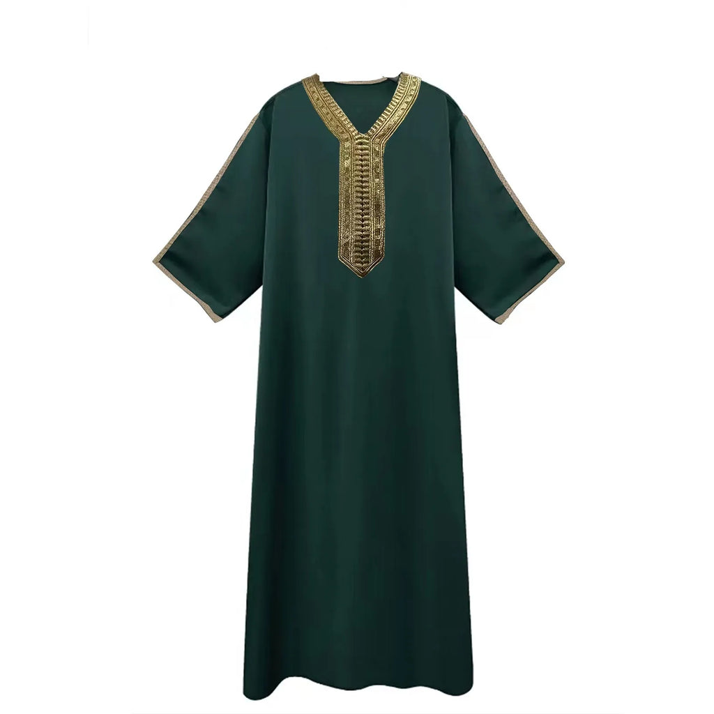 Men's Long Sleeve Embroidered Long Shirt premium Loose Clothing Arabian
