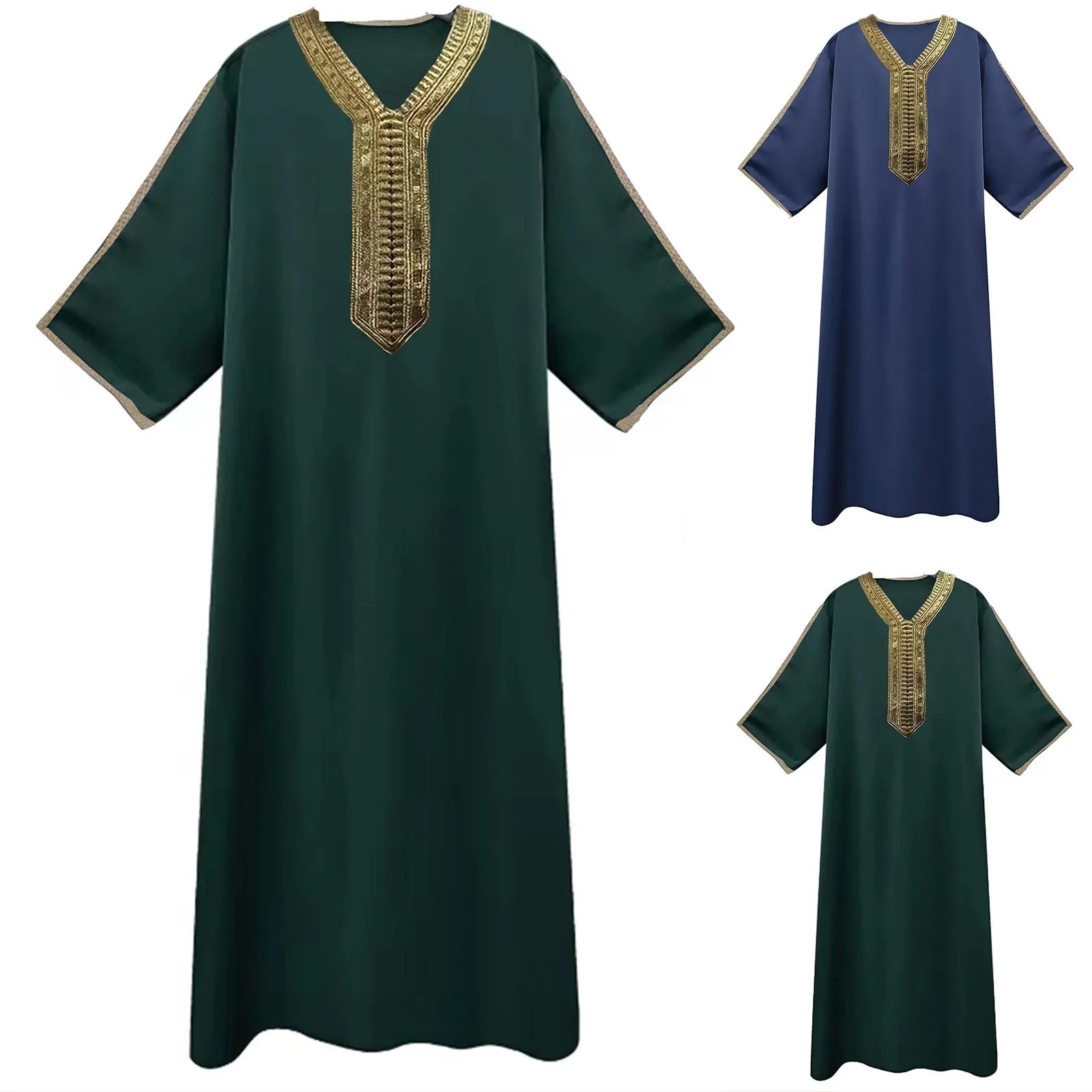 Men's Long Sleeve Embroidered Long Shirt premium Loose Clothing Arabian