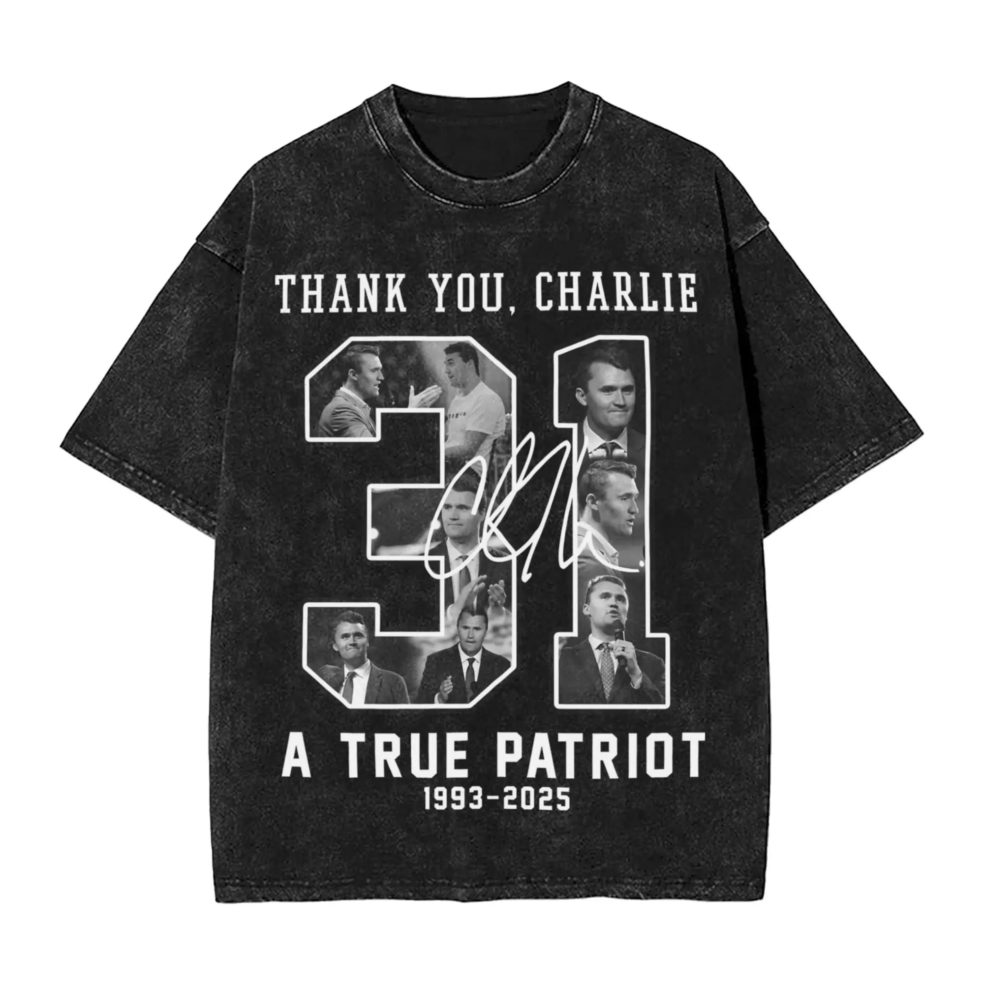 Rest in Peace Charlie Kirk Memorial Tee Men Women Clothing Fashion Classic O-collar Black T Shirts Summer Vintage Washed T-shirt