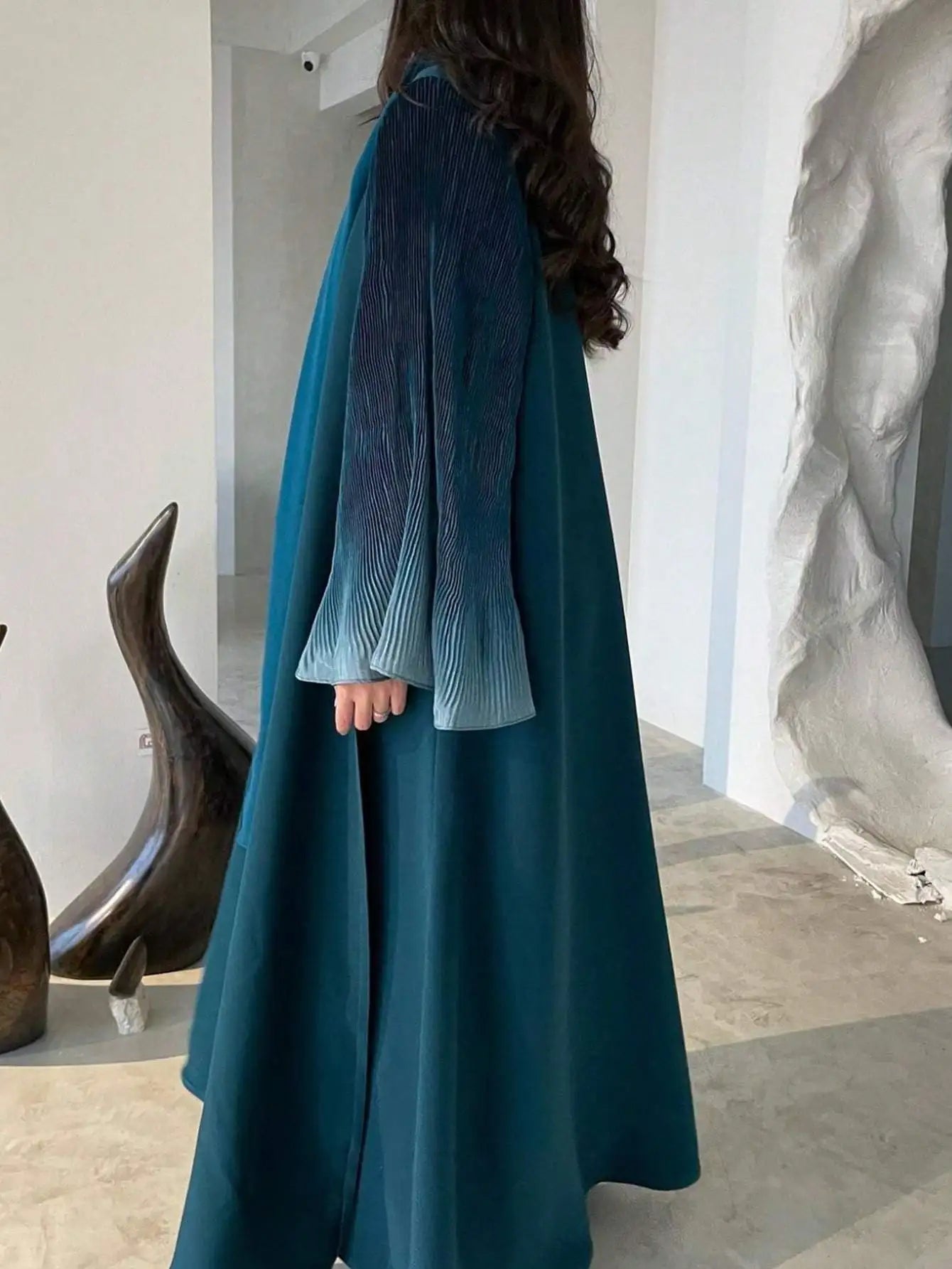 Open Front Abaya  Flare Sleeve Casual Arabian Abayas Middle-East Elegant Turkey  Maxi Dresses