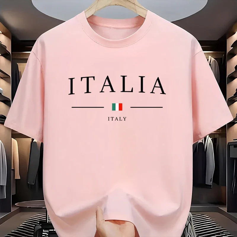 Italian Fashion T-shirts for Men High Quality 100% Cotton O-neck Short Sleeved Summer Daily Casual Sports Cool Tees City Vibe Tops