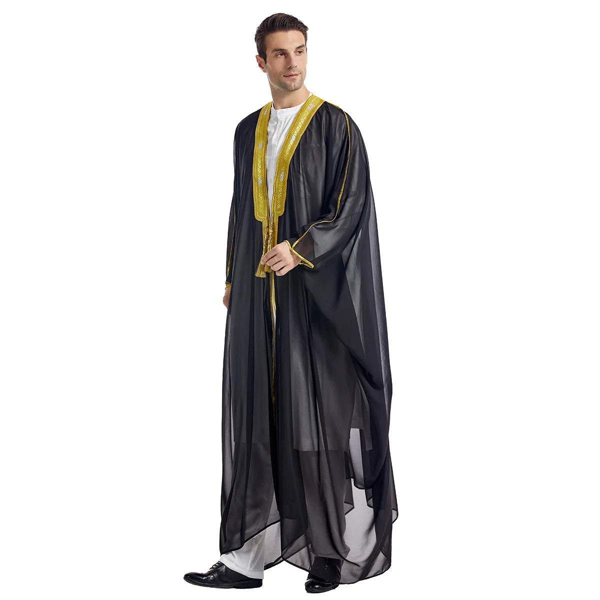 Eid Clothing Men Kaftan Moroccan Kebaya Open Muslim  National Costume For Prayer Clothes
