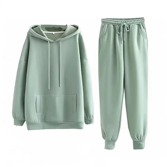 Women Regular Fit Suit 2 pc  Hoodie Pants Set Warm Soft Sporty Waist Pocket