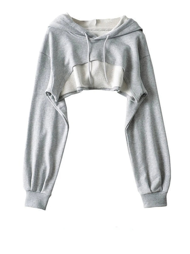 Shop Sleek Hoodies Women Loose Short Belly