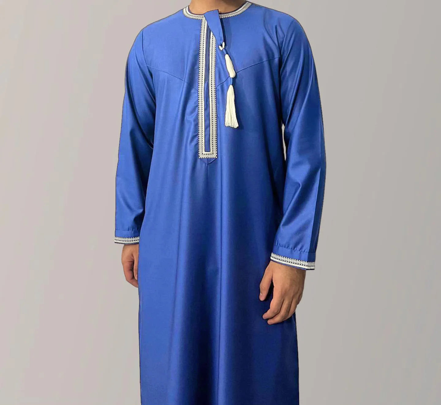 Men's Fashion  2 PC  Abayas Dress O Neck Long Sleeve Pullover Kaftan Clothing Robe