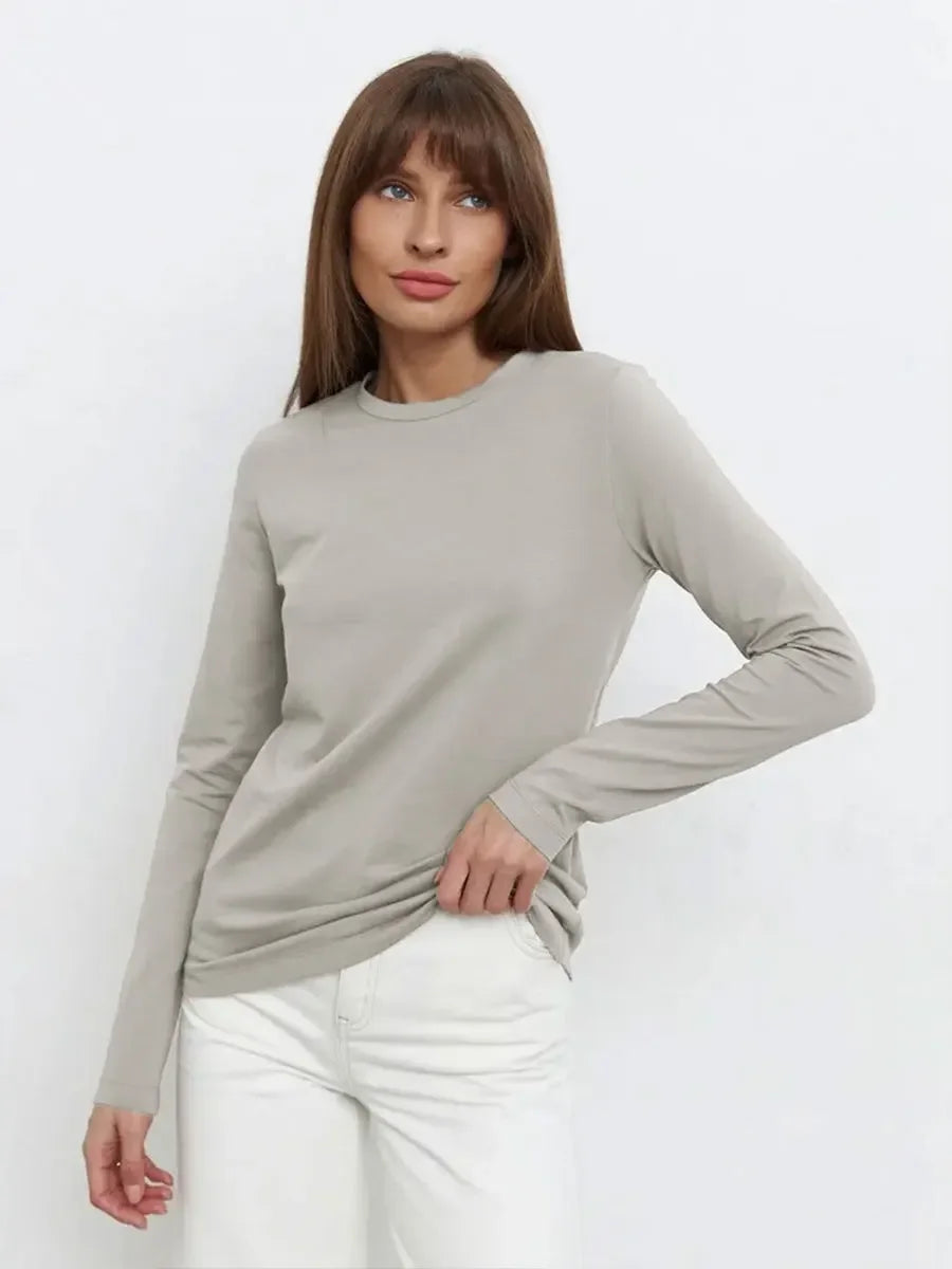 Wolfeel Women's Spring Autumn 100% Cotton T-shirt  Long Sleeve Loose Tops Shirts
