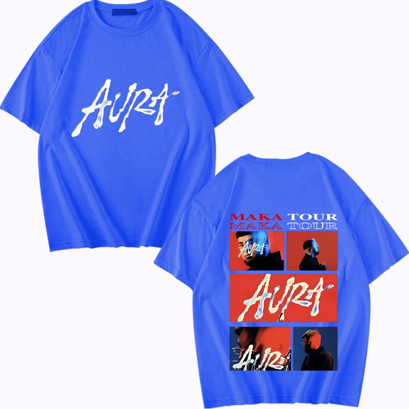 Rapper Maka Aura 2025 Tour Merch T Shirts  men women Oversized 100% Cotton Hot sale short sleeve Summer  Unisex plus size tops