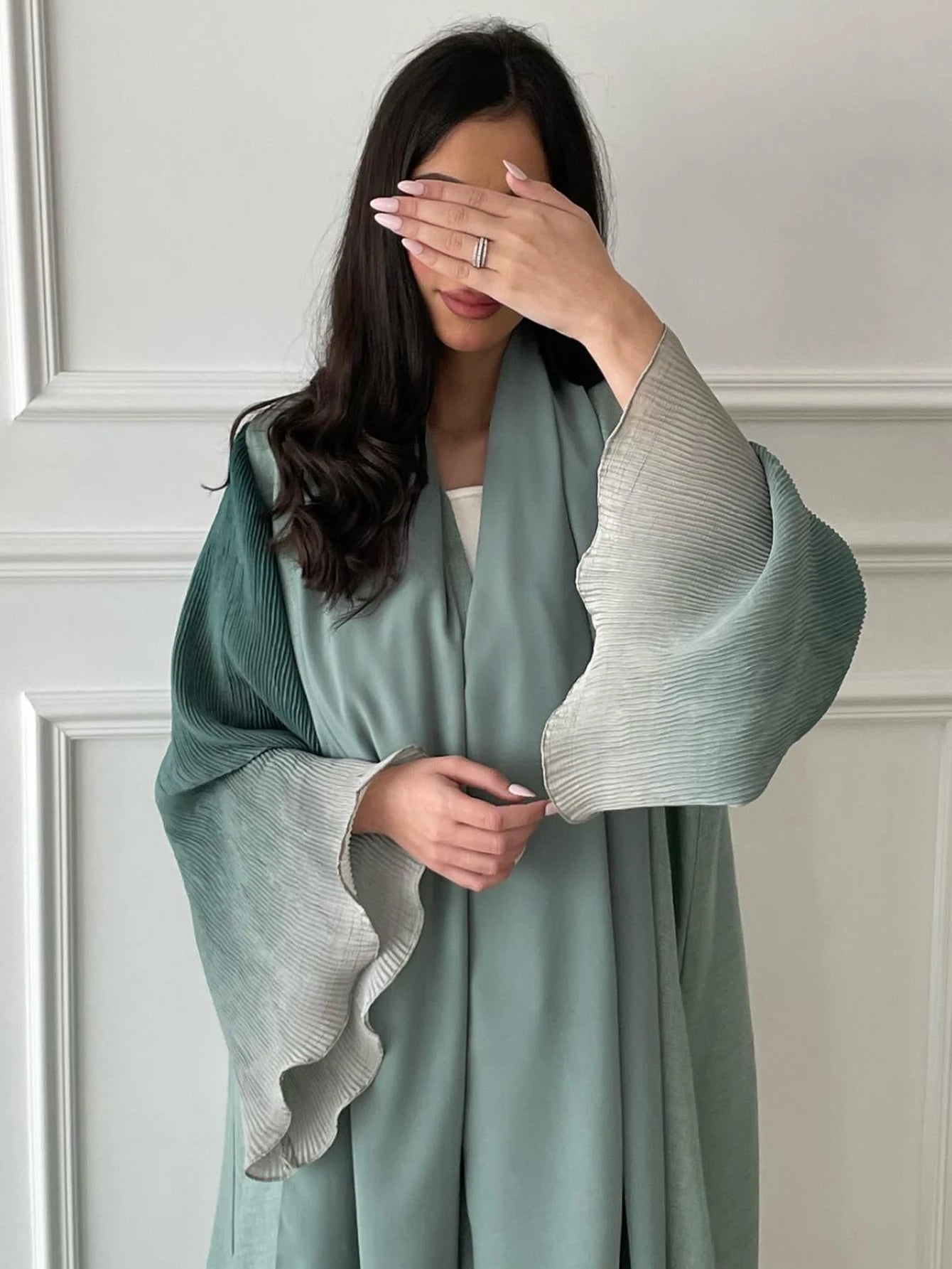 Open Front Abaya  Flare Sleeve Casual Arabian Abayas Middle-East Elegant Turkey  Maxi Dresses