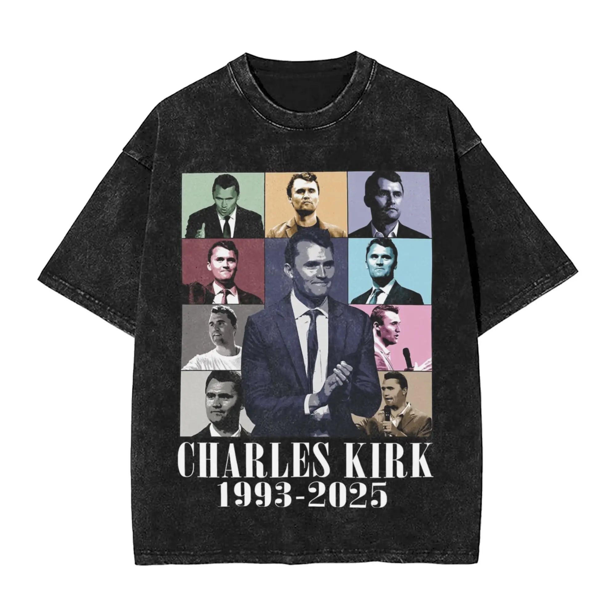 Rest in Peace Charlie Kirk Memorial Tee Men Women Clothing Fashion Classic O-collar Black T Shirts Summer Vintage Washed T-shirt