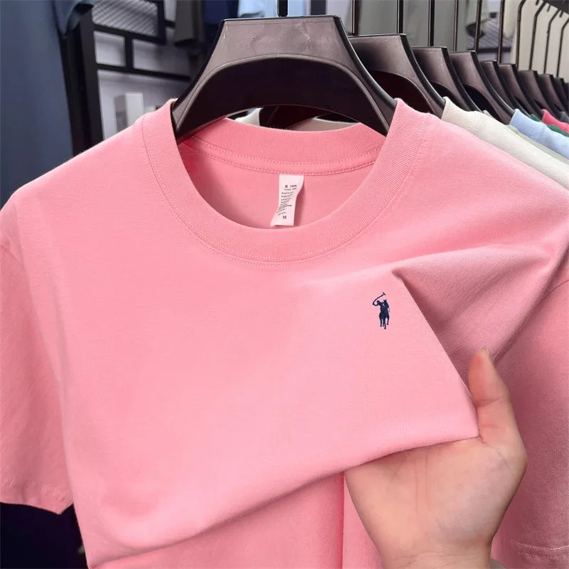 100% cotton men's short-sleeved T-shirt, fashionable brand Paul Boni printed summer new high-end comfortable casual round-neck t
