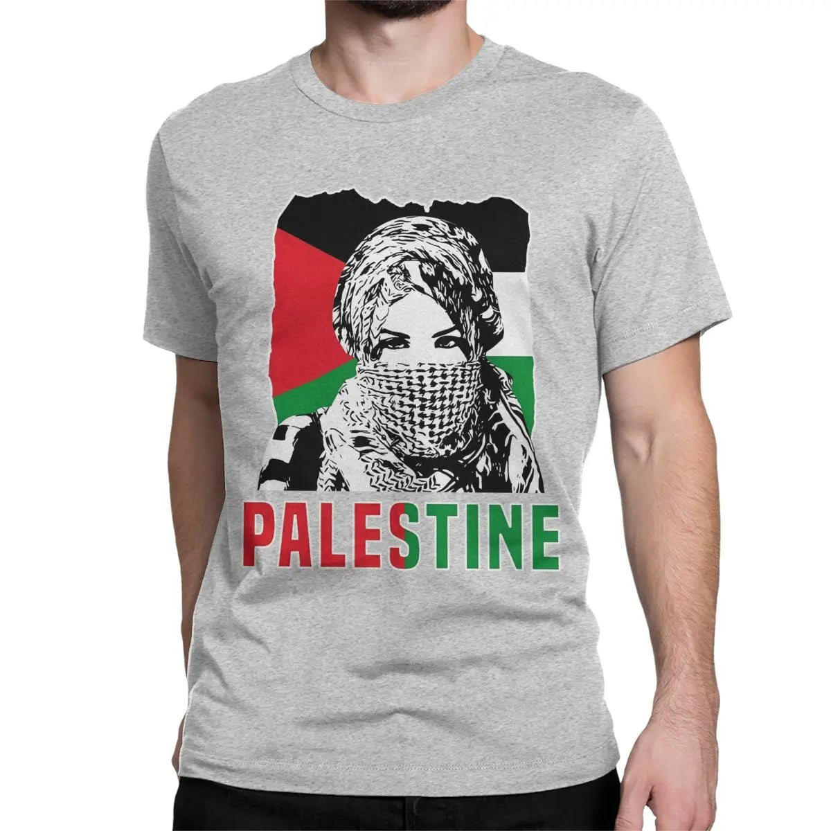 Men Women Shemagh Palestine T Shirts Arabic Hatta Kufiya Keffiyeh Cotton Tops  Short Sleeve O Neck Tees Party T-Shirts