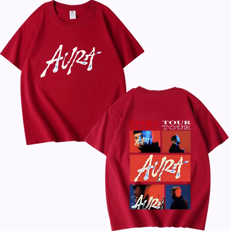 Rapper Maka Aura 2025 Tour Merch T Shirts  men women Oversized 100% Cotton Hot sale short sleeve Summer  Unisex plus size tops