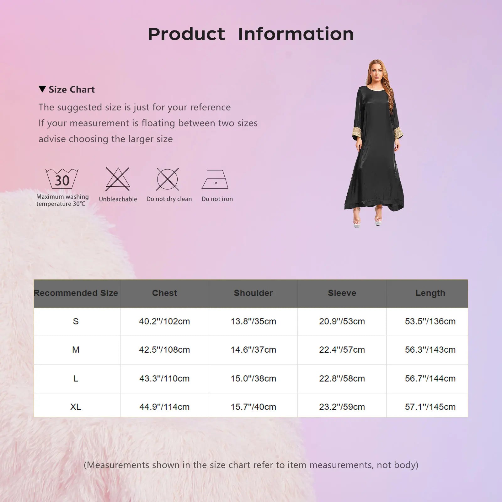 Womens Arabic Abaya Kaftan Dress Long Sleeve Loose Pullover Robe Shiny  Maxi Dress