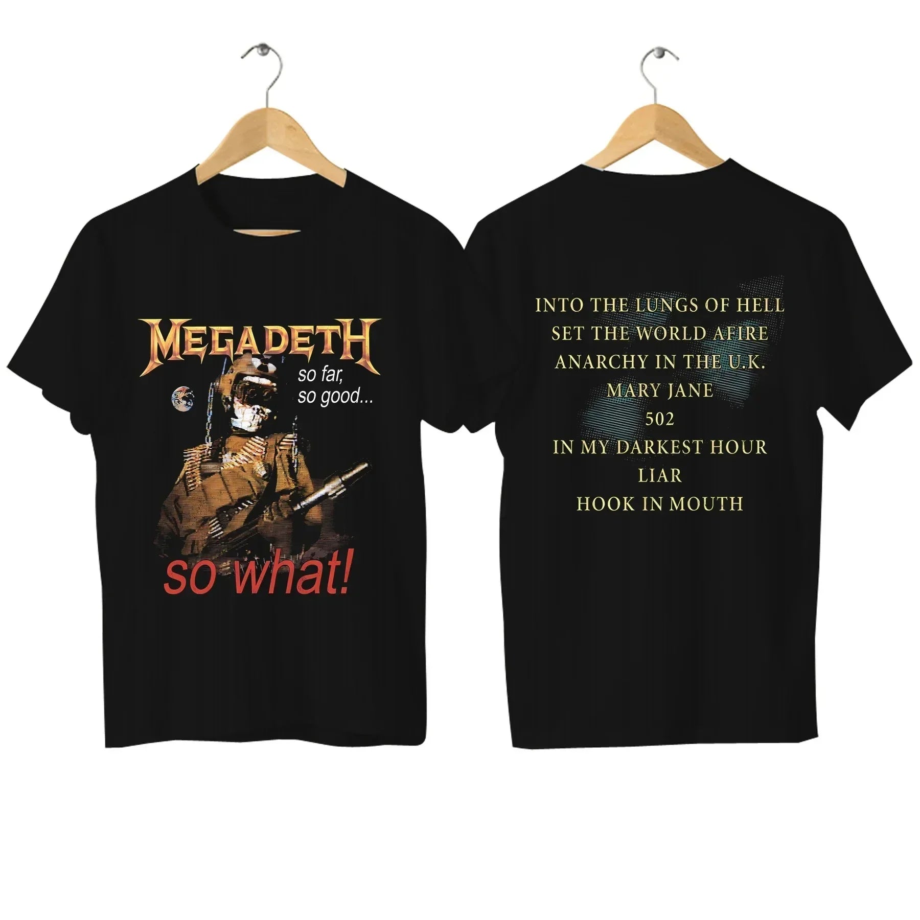 Men T-shirts Megadeaths Rust in Peace Breathable