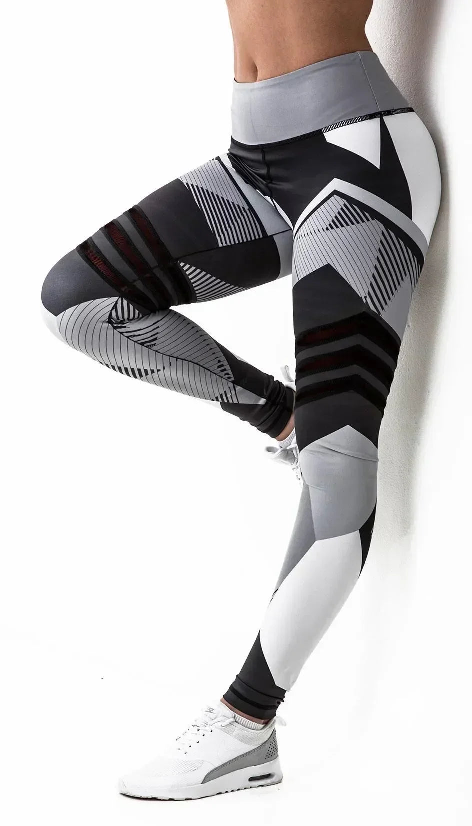 Women Quick Dry Sport Fitness Leggins Geometric Printed Sports Pants Yoga Pants Leggings Slim Tights Trousers For Women