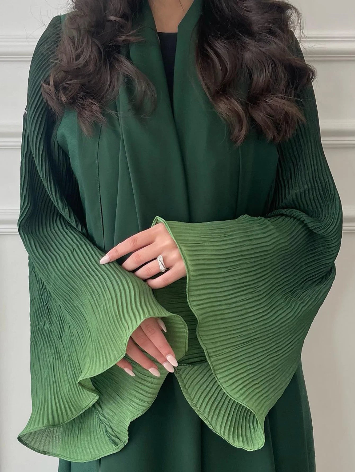 Open Front Abaya  Flare Sleeve Casual Arabian Abayas Middle-East Elegant Turkey  Maxi Dresses
