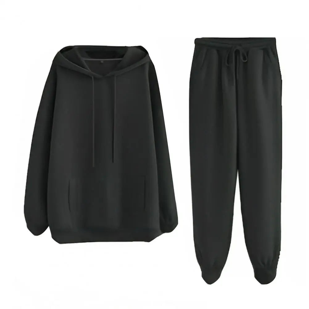 Women Regular Fit Suit 2 pc  Hoodie Pants Set Warm Soft Sporty Waist Pocket