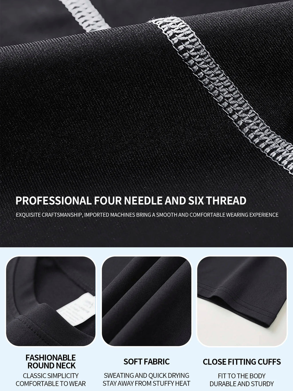 Fitness Clothing Mens Tight Round Neck Long Sleeve Gym Fitness Trainer Sweatshirt Mens Jogging Sweatshirt Tops