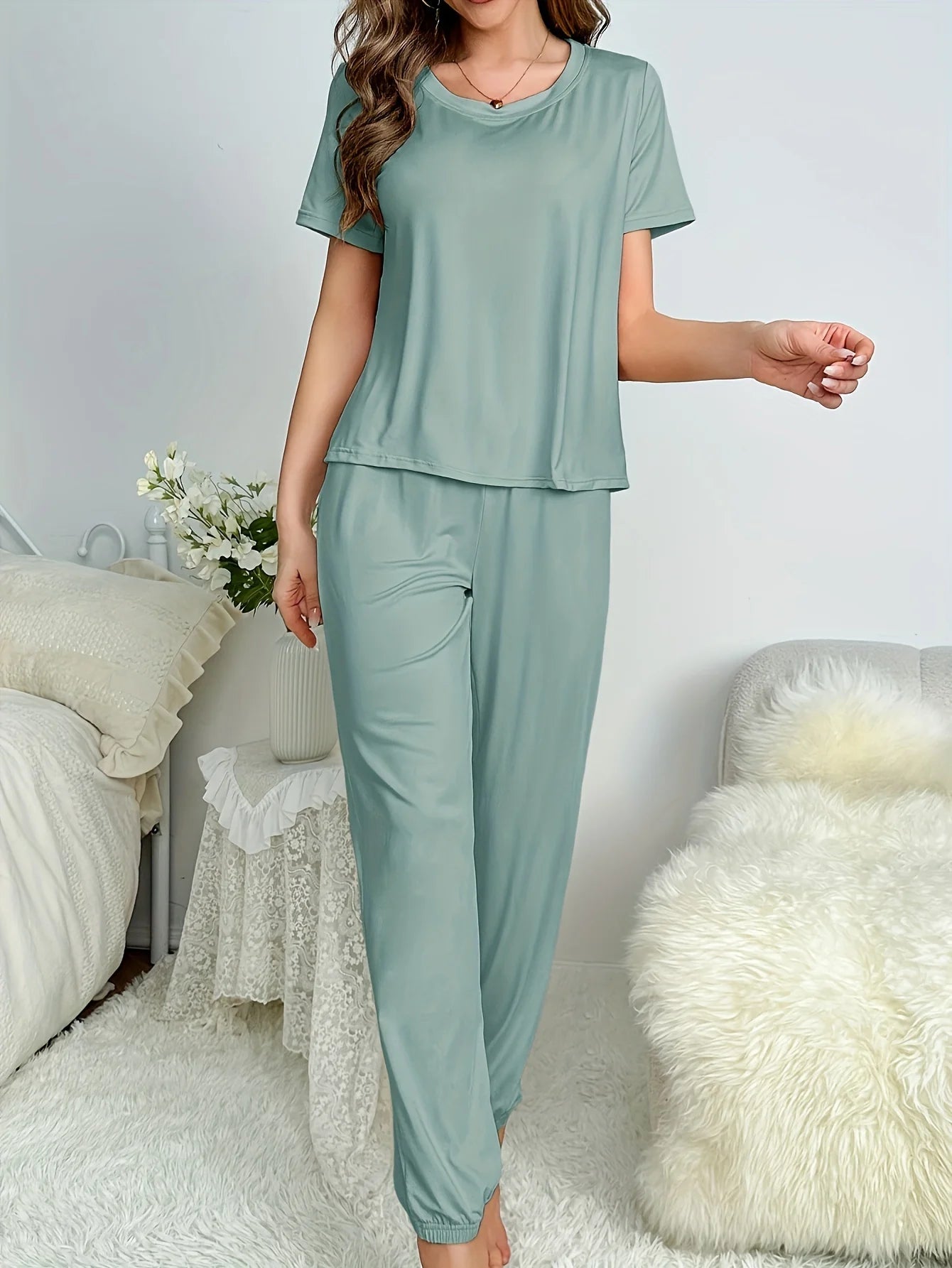 Women's Loungewear Set 2 PCS Pajamas Sleepwear Homewear Soft Comfortable