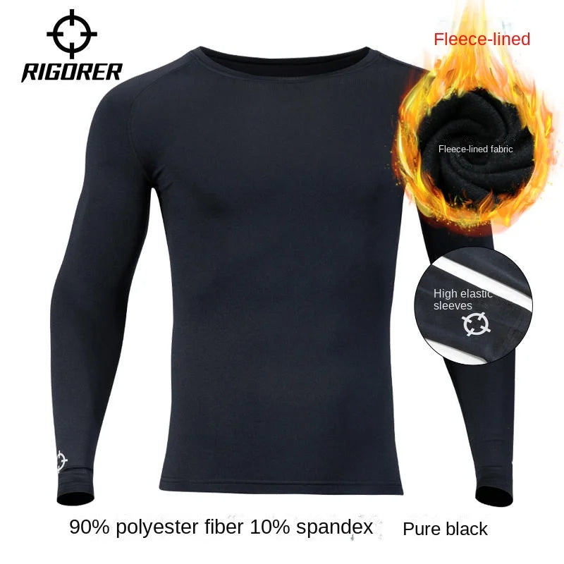 RIGORER Tight Elastic Clothing Autumn And Winter Gym t-shirt man Sportswear Long Sleeve Compression Clothing Training t shirt