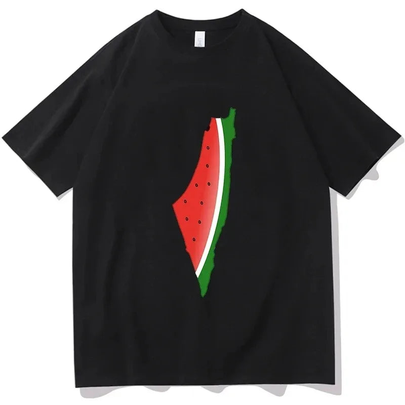 Summer  T-shirts Watermelon Palestine  Printed Graphic Tee Shirts Unisex Casual