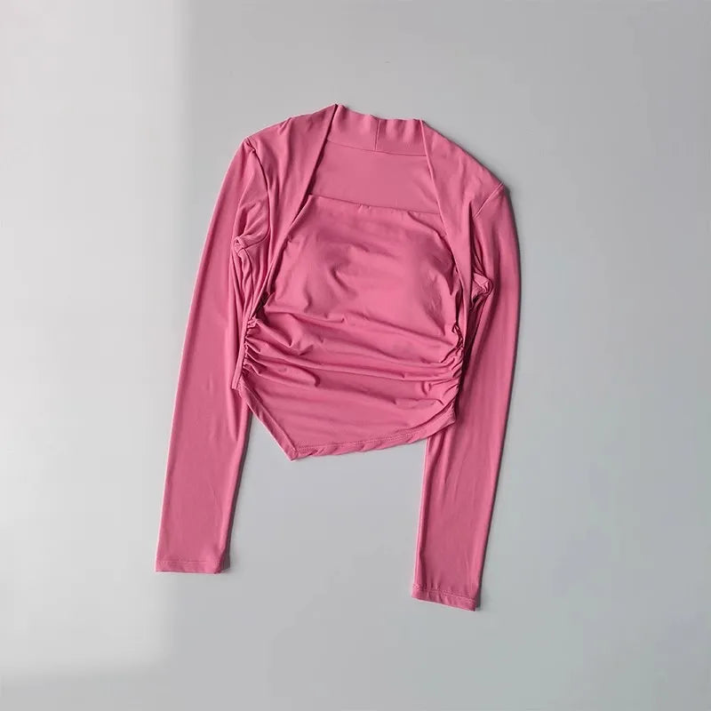 Women's High-End Fitness Yoga Suit Long Sleeved Fixed Cup Slim Fit Top - Optimal for Exercise And Workout
