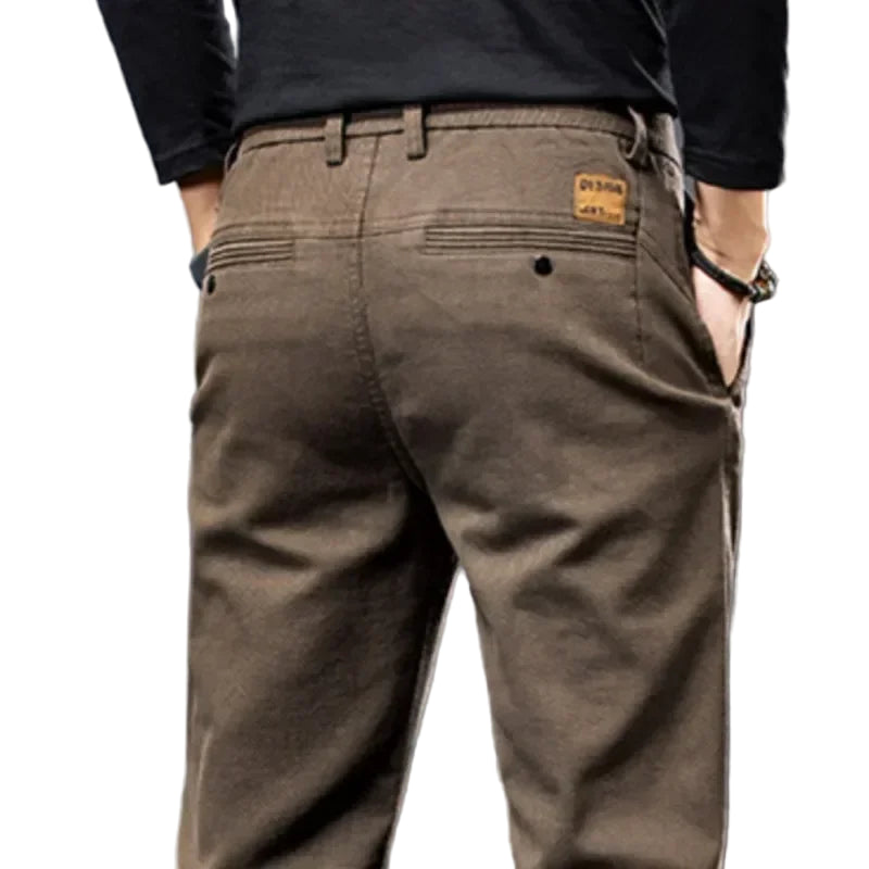 Men's Pants Casual Cotton Straight Business Work Pants High Quality