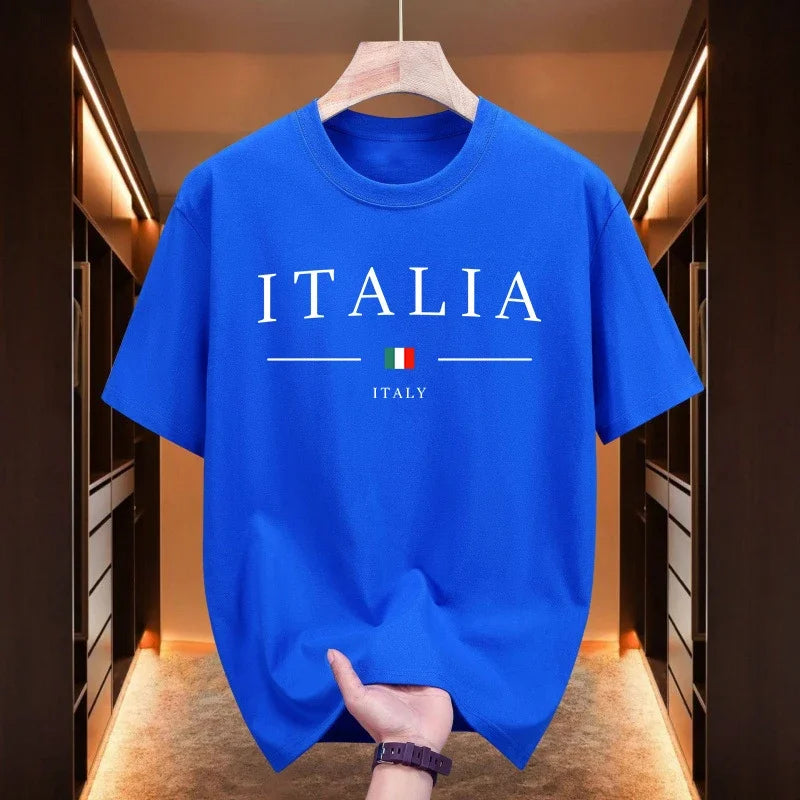 Italian Fashion T-shirts for Men High Quality 100% Cotton O-neck Short Sleeved Summer Daily Casual Sports Cool Tees City Vibe Tops