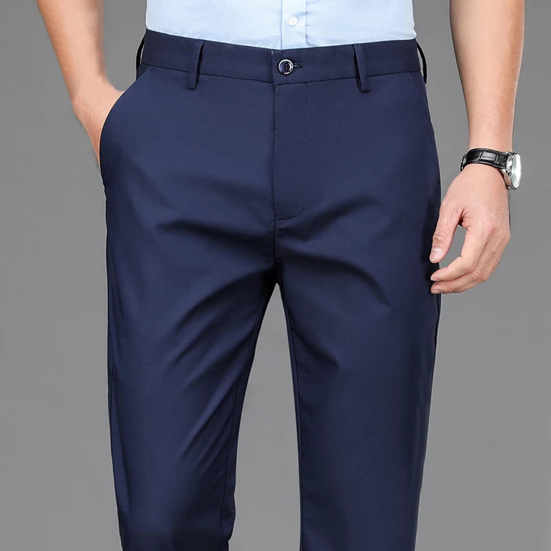 Male Pants Stretch pants Smart Casual Men's Office Quick Dry Suit Straight Pants