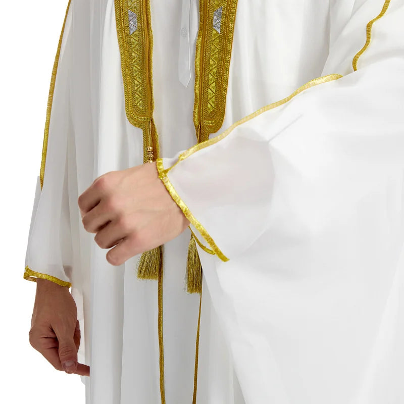 Eid Clothing Men Kaftan Moroccan Kebaya Open Muslim  National Costume For Prayer Clothes