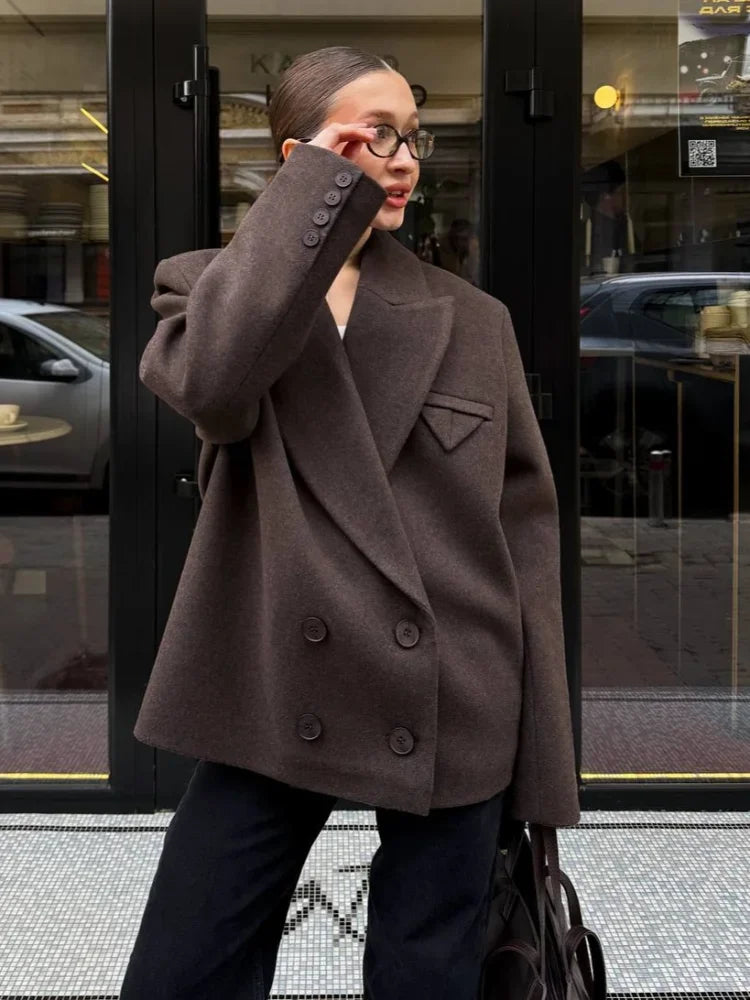 2025 Winter Premium Silk Wool Jacket Fashion Coat Women's