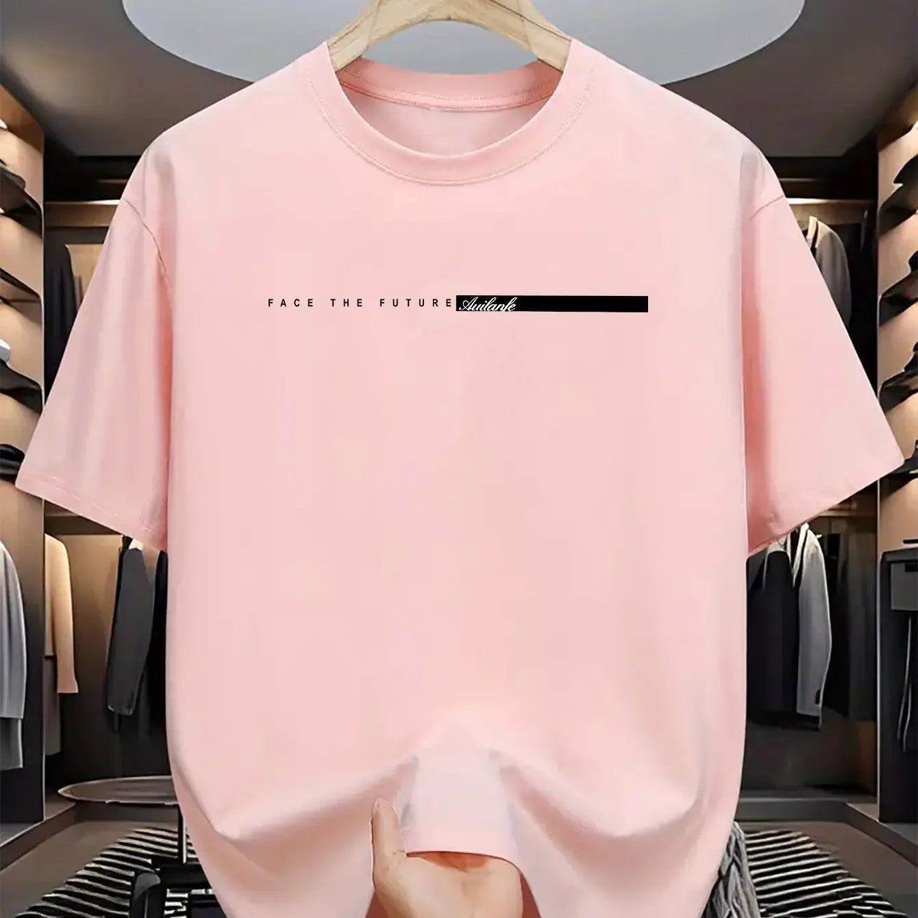 Summer men's 100% cotton casual loose fit large  round neck short sleeved High Street Unisex style