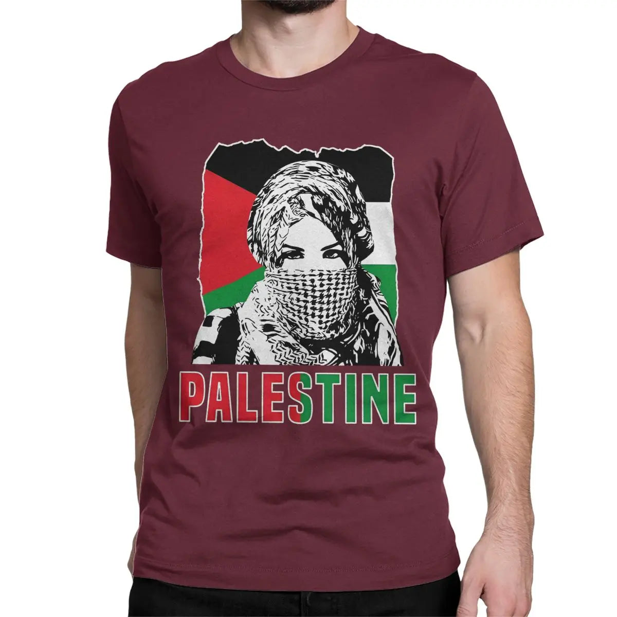 Men Women Shemagh Palestine T Shirts Arabic Hatta Kufiya Keffiyeh Cotton Tops  Short Sleeve O Neck Tees Party T-Shirts