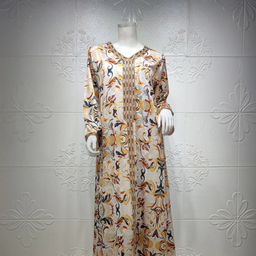 Abaya dress luxury 2025  Robe Arabic