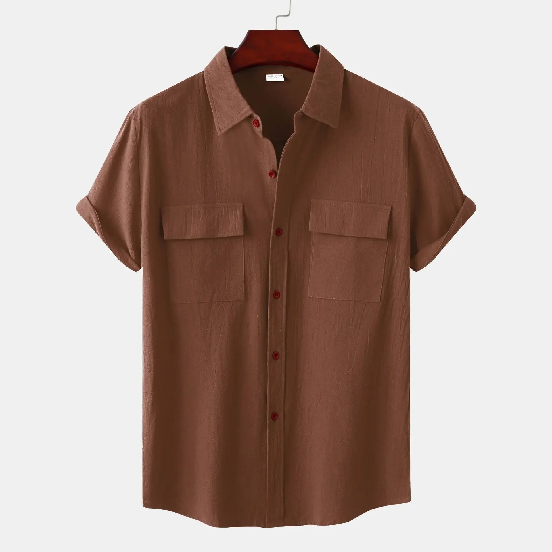 Men's Linen T Shirts Fashion Tiki Blouses cotton