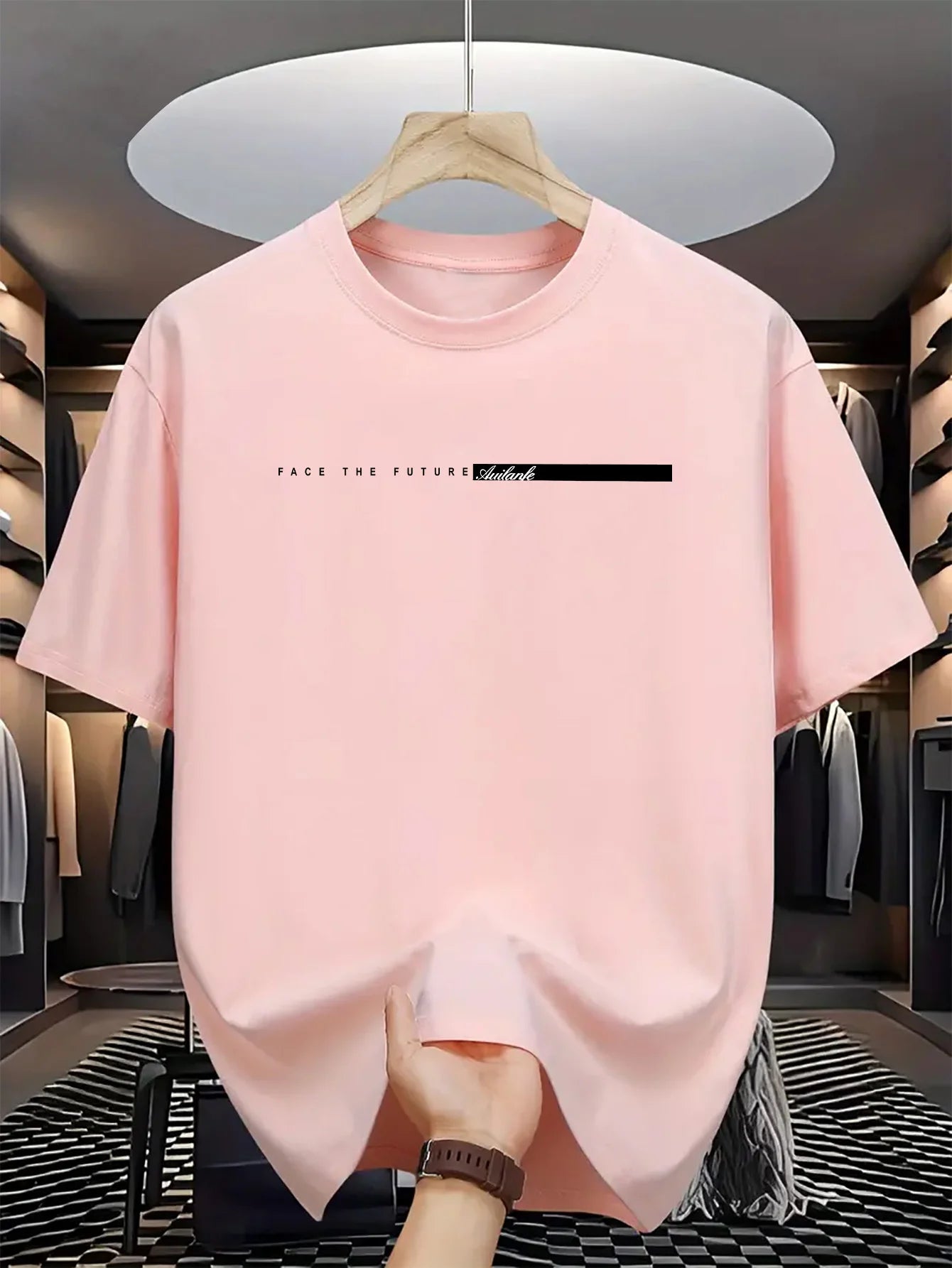 Summer men's 100% cotton casual loose fit large  round neck short sleeved High Street Unisex style