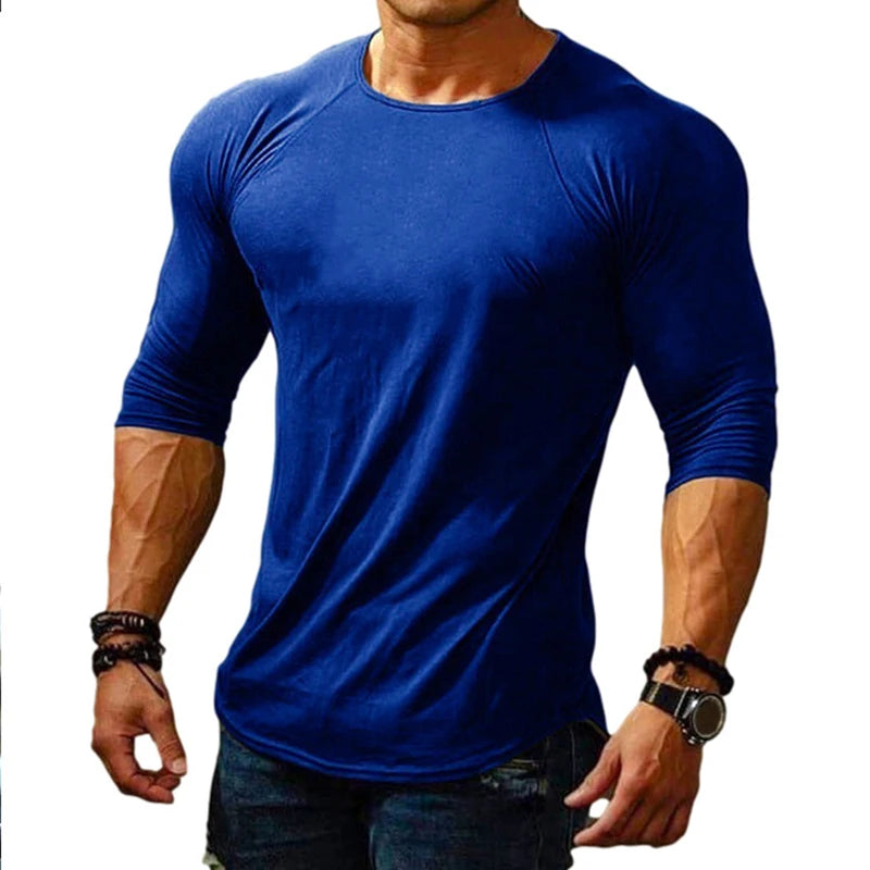 2023 New Men's O Collar Long Sleeve T Shirt Solid Spring Casual Mens Top High Quality Male Tops Clothes Men's T-shirts