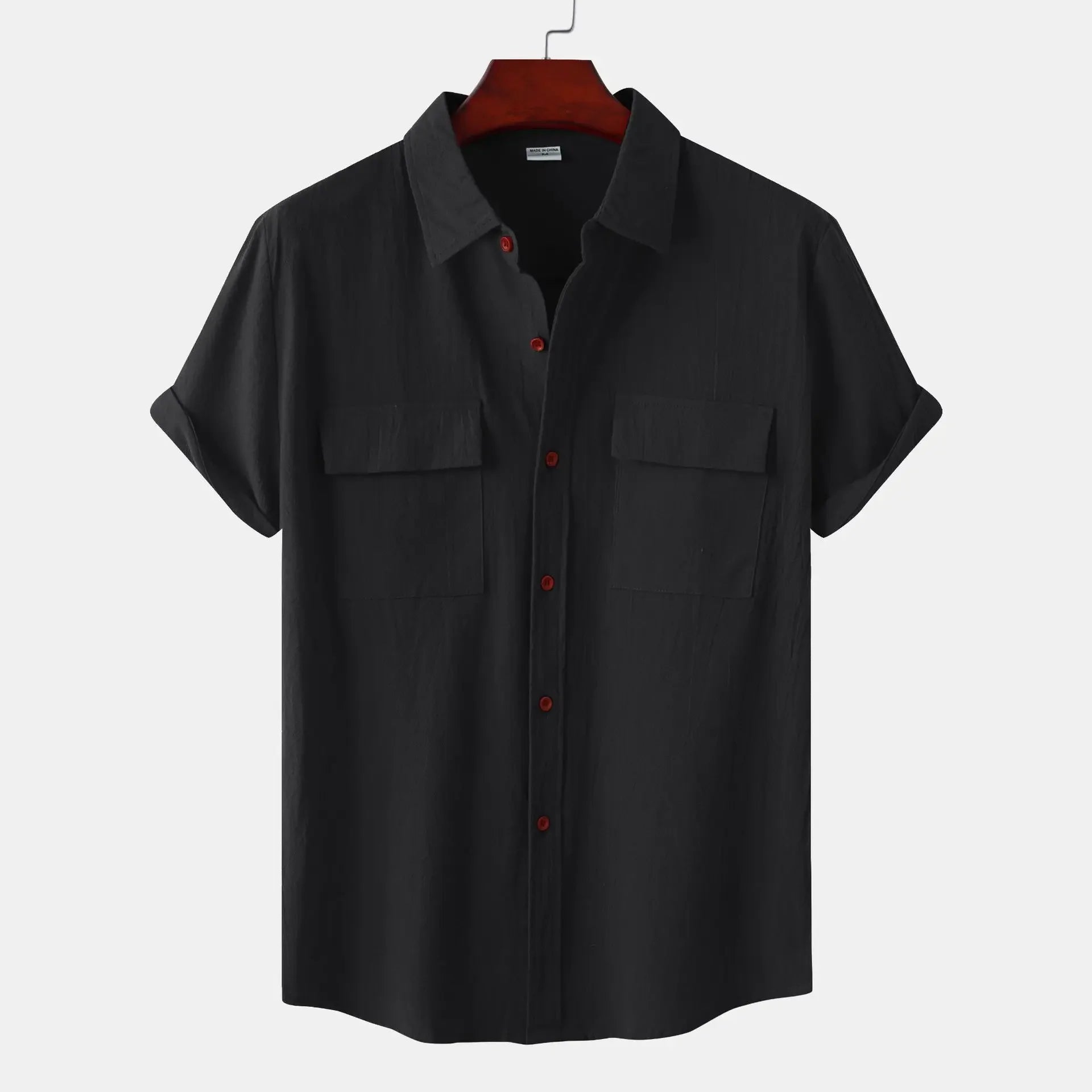 Men's Linen T Shirts Fashion Tiki Blouses cotton