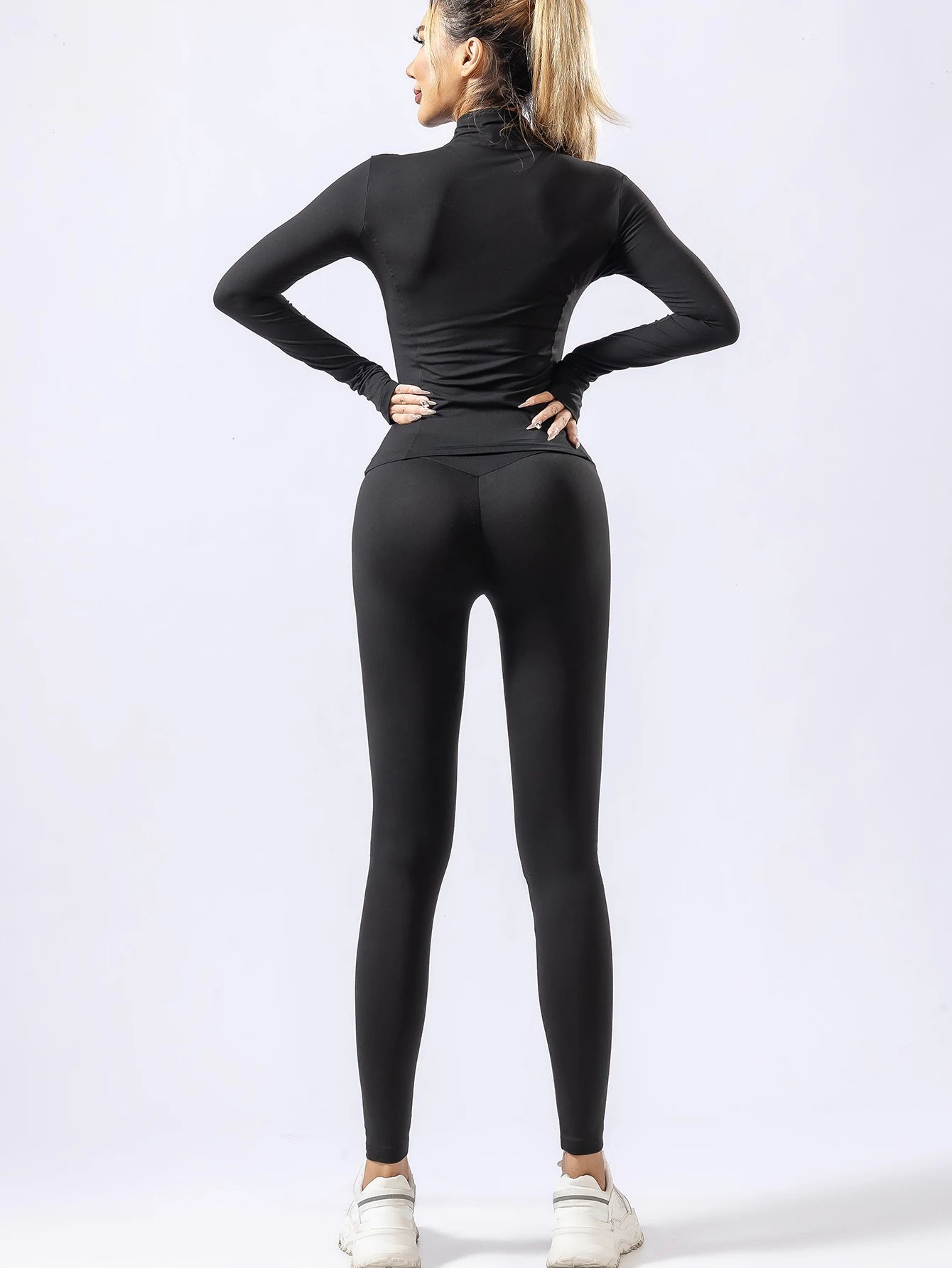 Yoga suit women autumn and winter advanced sense quick drying top professional high-end morning running gym running sportswear w