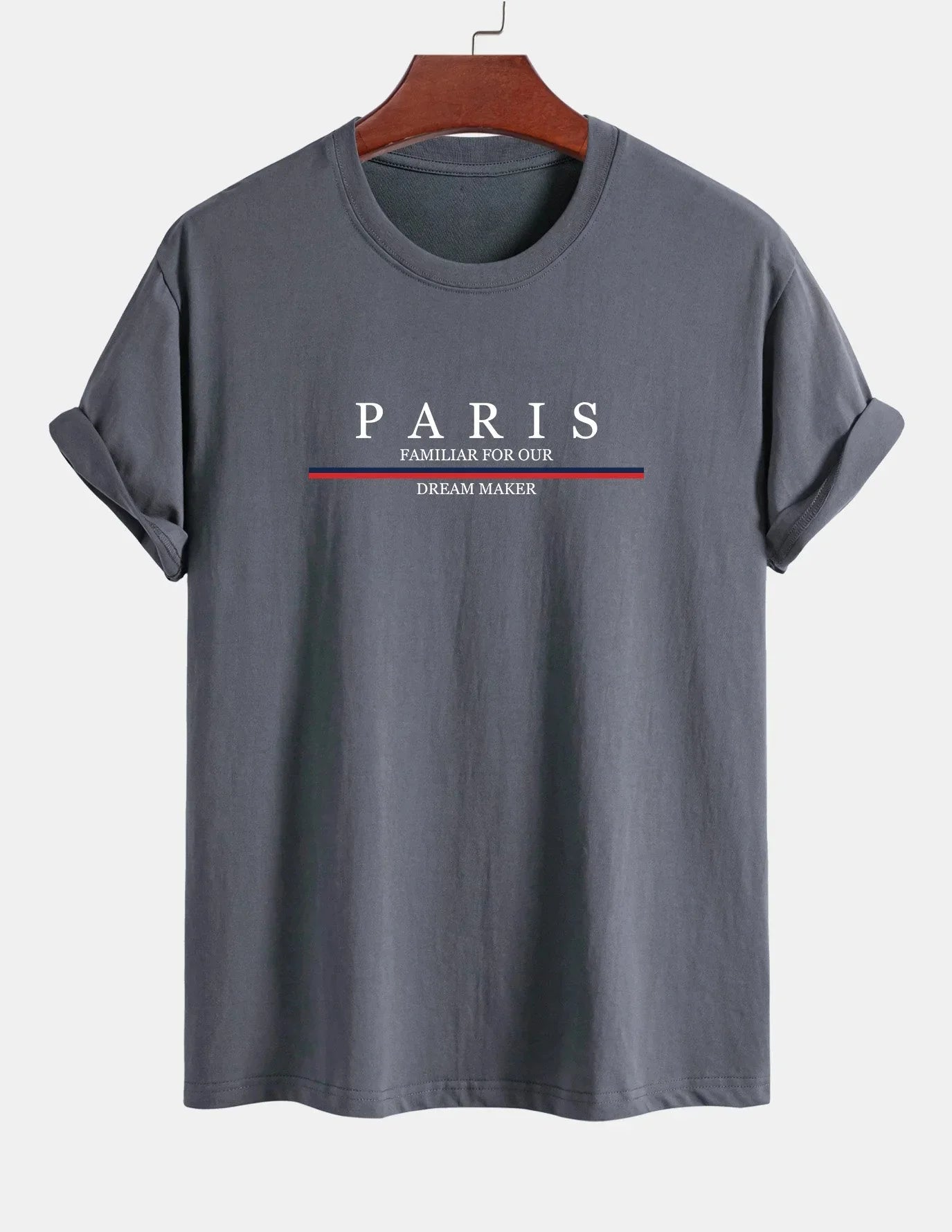 Men's Paris print SWEATS Hoodies  Loose Fit Print Casual Round Neck Top Men's autumn and winter warm round neck hoodie