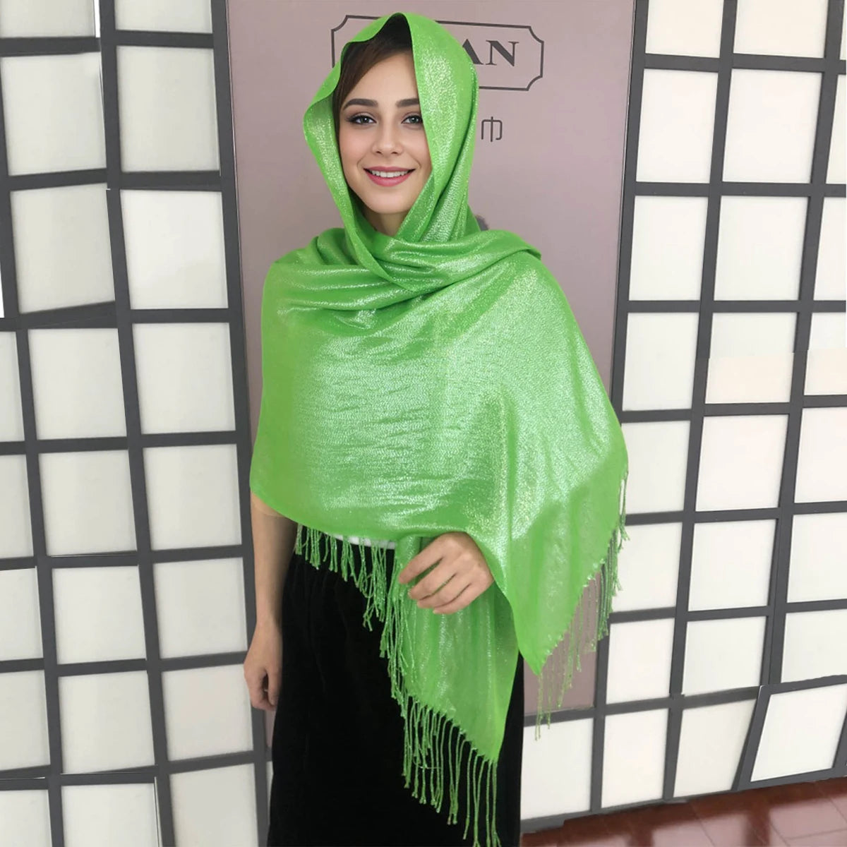 Women's shawl Winter /summer female flow Sue silver silk dance dinner party scarf