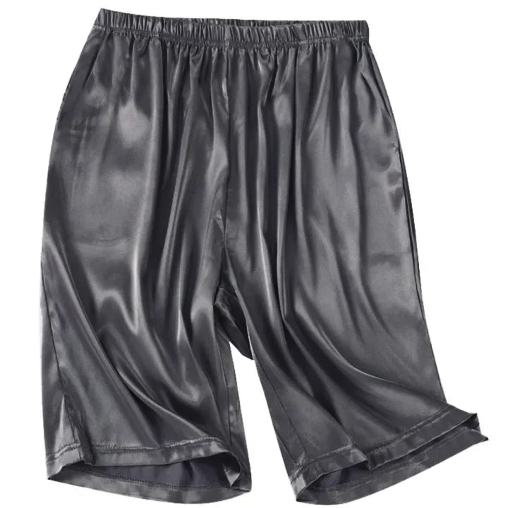 Men's Home Silk Pajamas Shorts  Sleep Bottoms Nightwear Breathable Comfortable  Male Soft Sleepwear