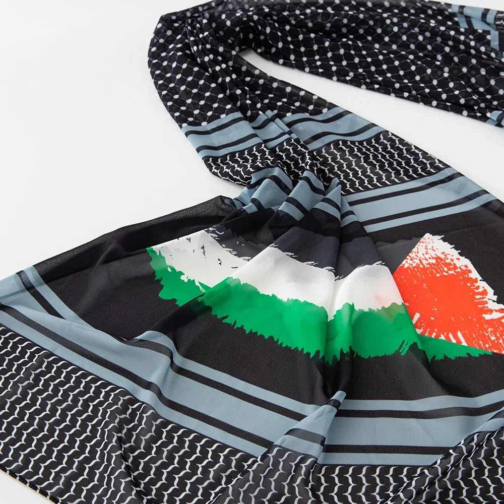 NEW Kuffiyeh Hijab Palestinian Chiffon Scarf Women  Scarves Shawl Lady Print