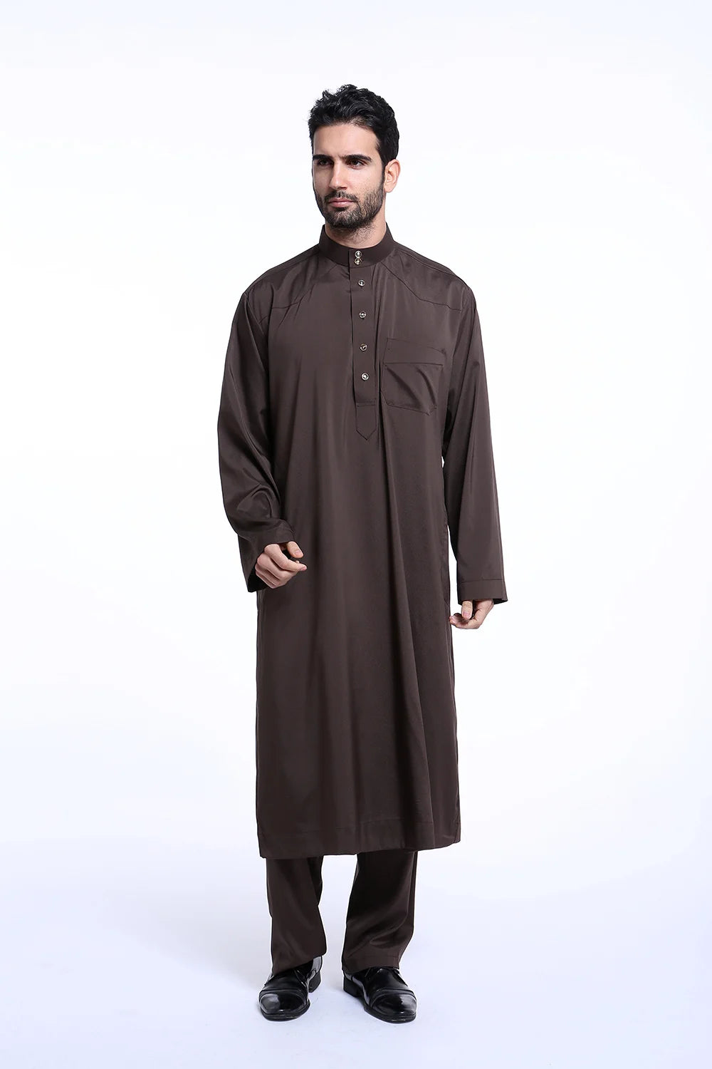 Men Jubba Thobe  Two Pieces Set For Male Pakistan Dubai Saudi Abaya Prayer Islamic Clothing Worship Suit Arabic Ramadan