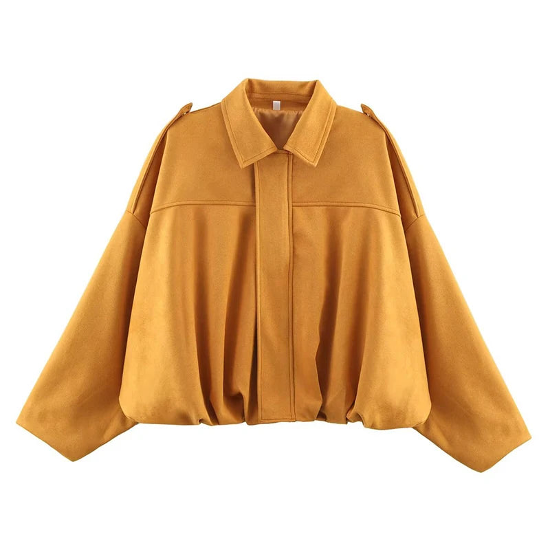 Autumn Winter Loose Jackets Coats for Women Fashion Turn-down Collar Long Sleeve Coats Casual Female Outerwear Chic Tops