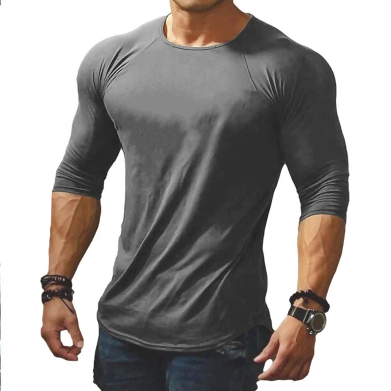 2023 New Men's O Collar Long Sleeve T Shirt Solid Spring Casual Mens Top High Quality Male Tops Clothes Men's T-shirts