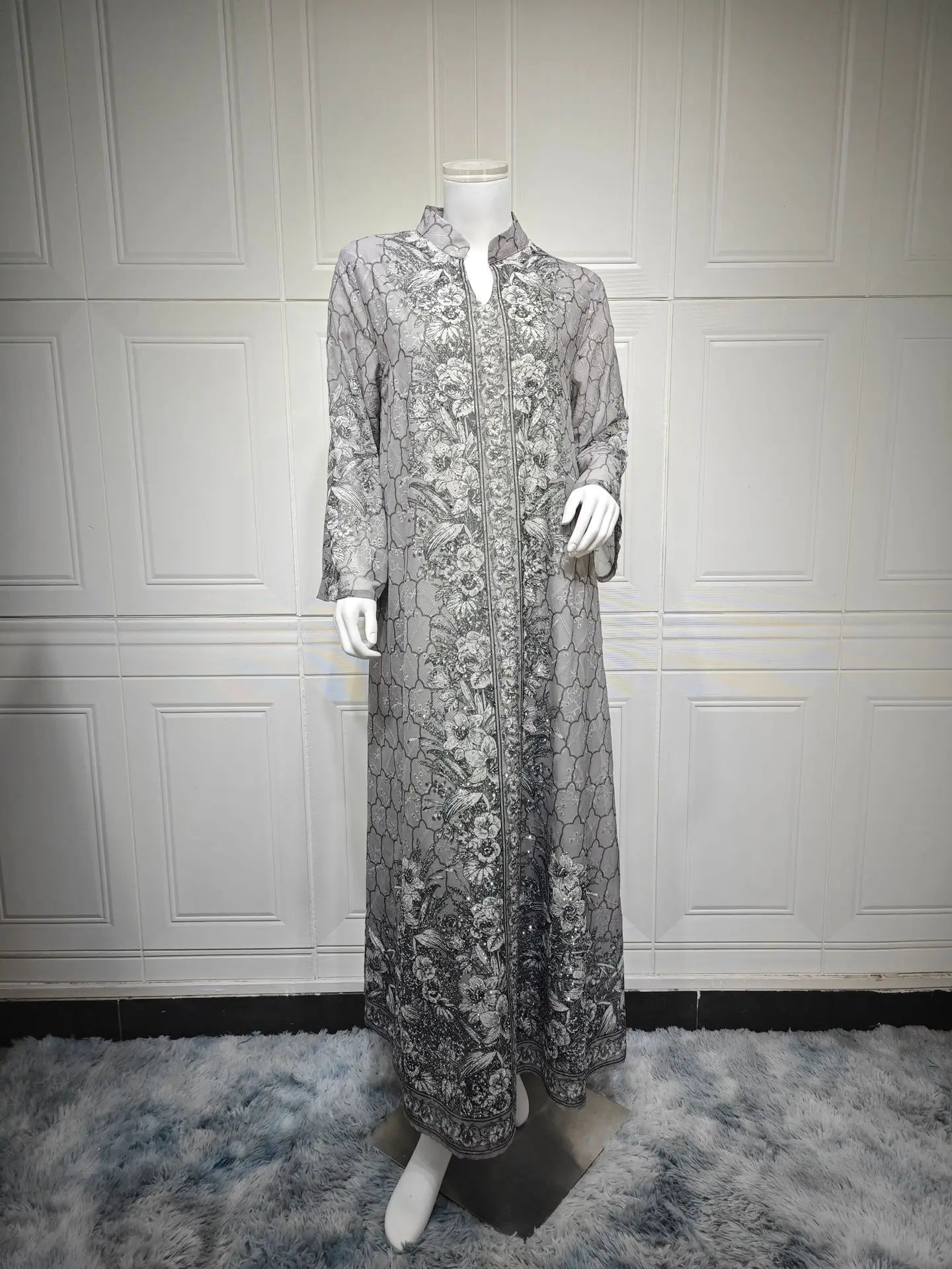 Eid Muslim Dresses Abaya for Women Party Long Robe Jalabiya Flower Print Kaftan Ramadan Morocco Dubai Abayas Islam Vestidos
