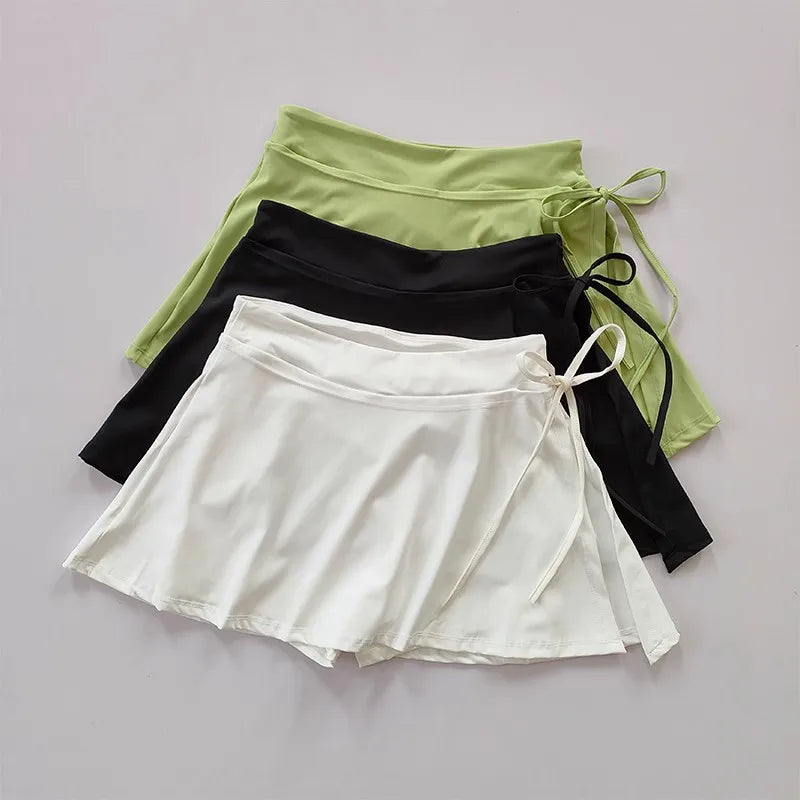Women 2 In 1 Running Sports Skirts Shorts High Waist Volleyball Golf Skirt Tennis Sports Yoga Skirt  Gym Yoga Skirt Shorts