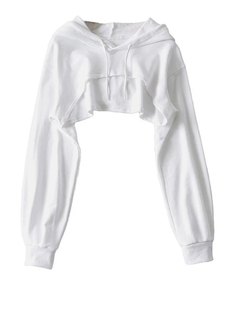 Shop Sleek Hoodies Women Loose Short Belly