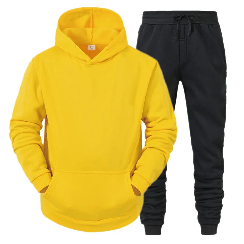 Men Sportswear Sweater Suit Hoodies + Pants Sports Clothing Spring Autumn Sets Jogging Trousers Running  Tracksuits